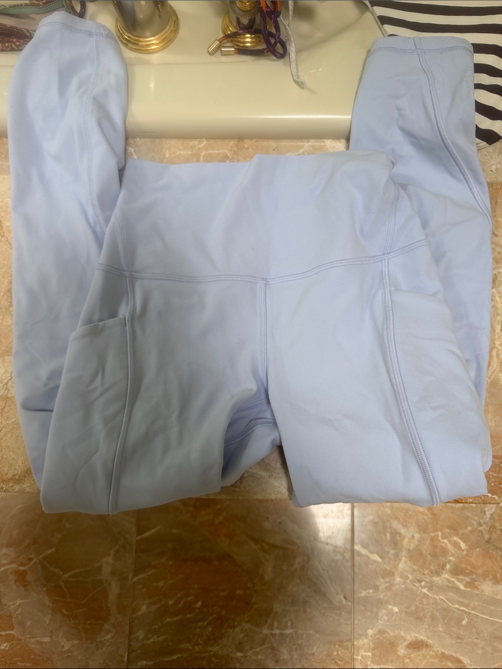 lululemon athletica Light Blue High-Rise Leggings with Side Pocket